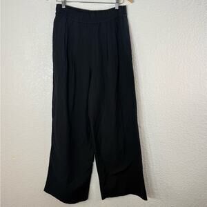 NWT L*Space Palma Pant Black Wide Leg Linen Blend Medium Resort Vacation Coastal